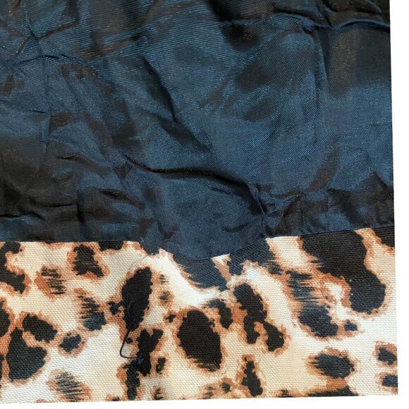 Zara Animal Print Twill Skirt Leopard Cotton Pleated Sz M - Picture 3 of 5